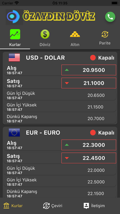 Özaydın Döviz Screenshot