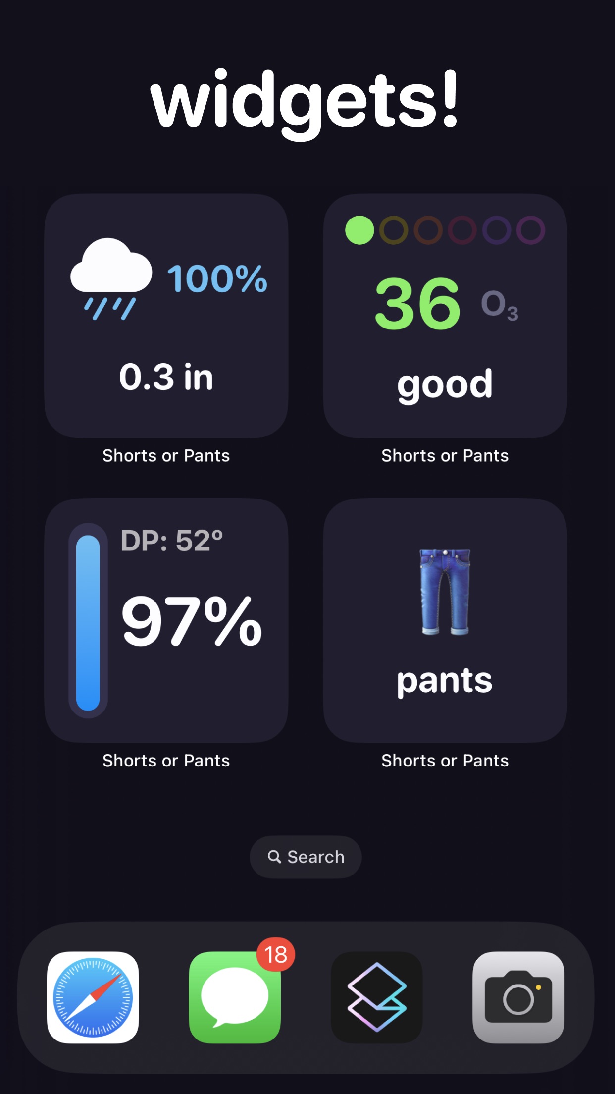Screenshot do app Shorts or Pants?