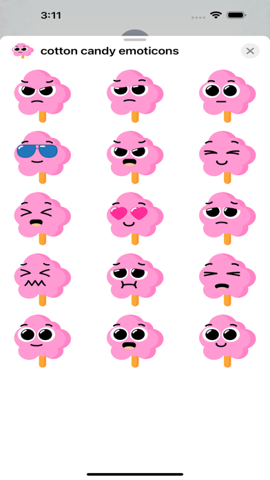 cotton candy emoticons Screenshot