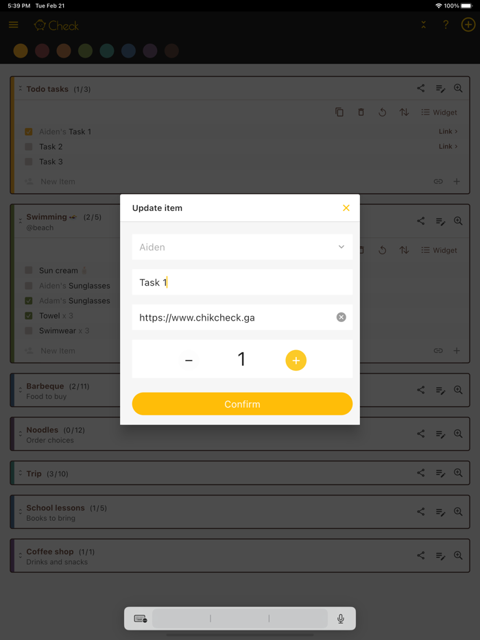 Chik Check - checklist tool