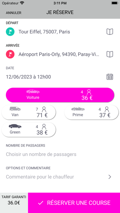 PARIS AIRPORT TRANSFER Screenshot