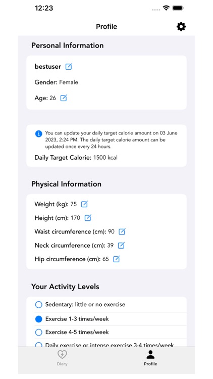Ciary - Calorie Calculator