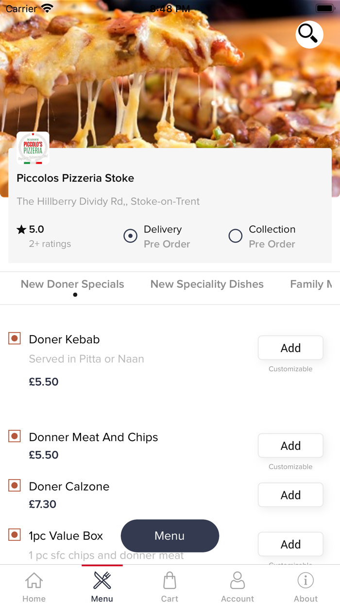 Piccolos Pizzeria Stoke