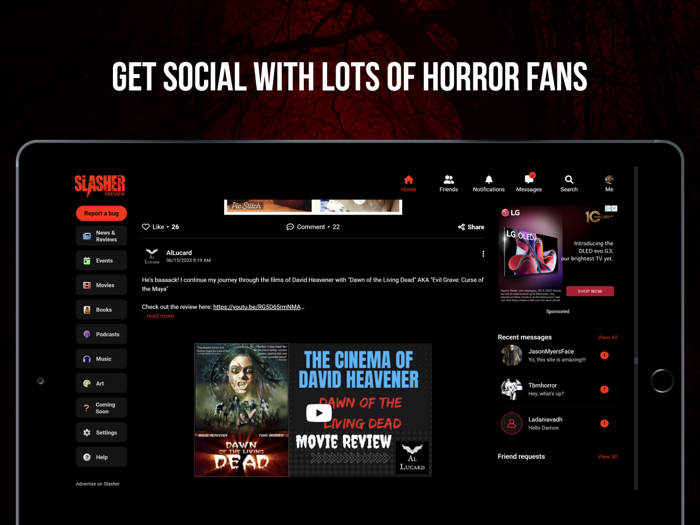 Slasher Horror Social Network