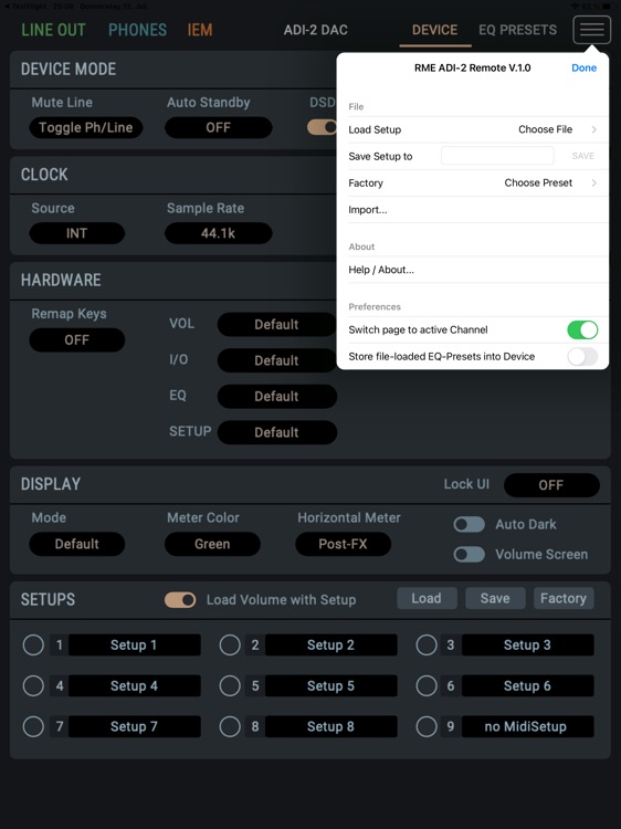 ADI-2 Remote for iPad