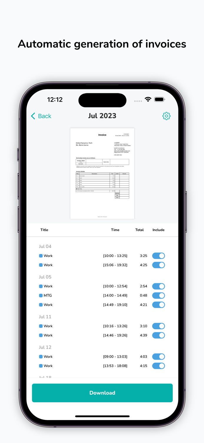 TimeBoat - Time log for work