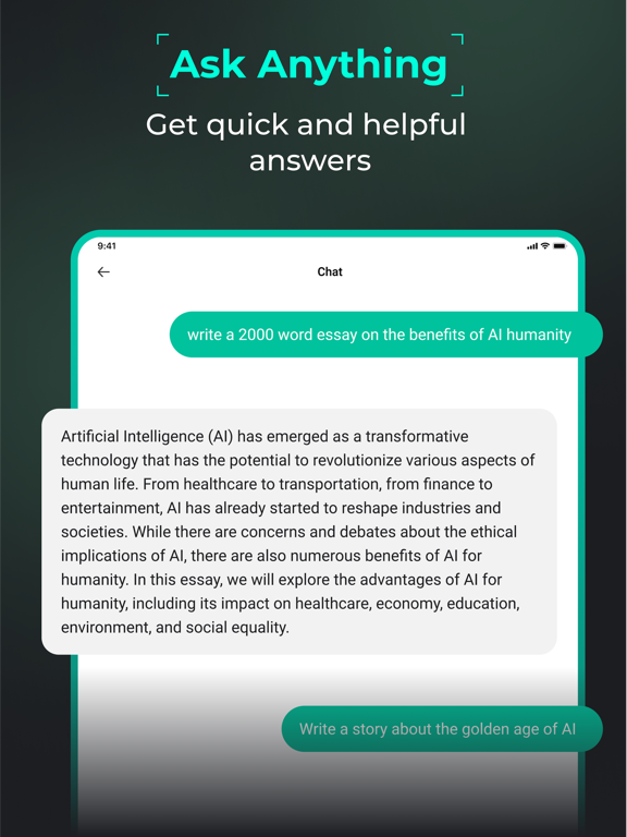 Ask Anything: AI Chatbot Open iPad screenshot 4 - Utilities app