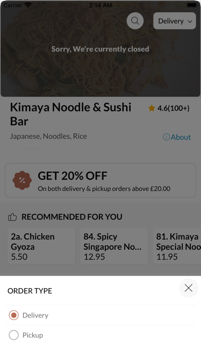 Kimaya Noodle & Sushi Bar Screenshot