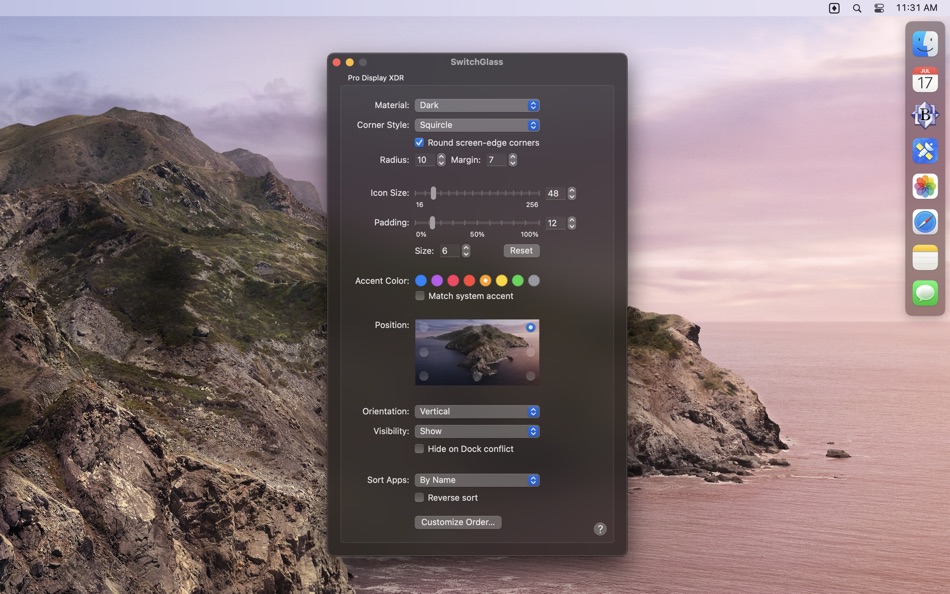 #1. SwitchGlass (macOS) 由: Hypercritical LLC