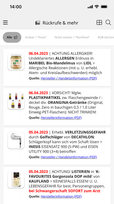 produktrueckrufe.de Screenshot