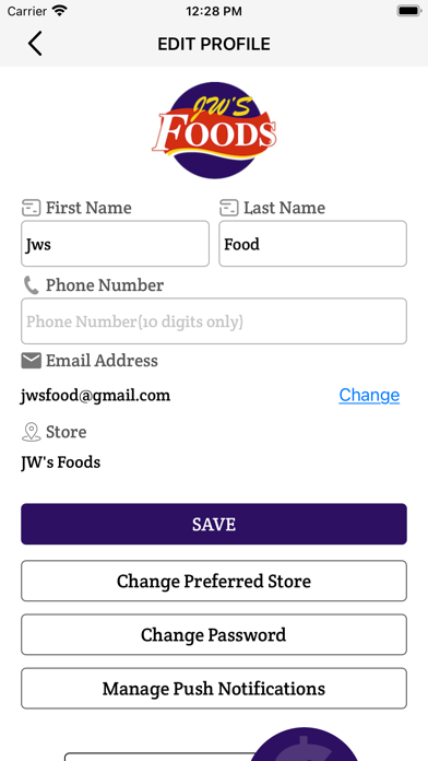 JW's Foods Screenshot