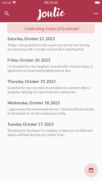 Joulie - Gratitude Journal Screenshot