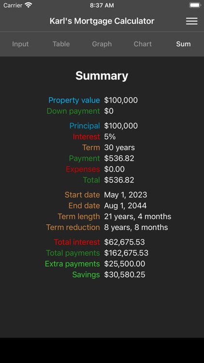 Karl's Mortgage Calculator screenshot-4