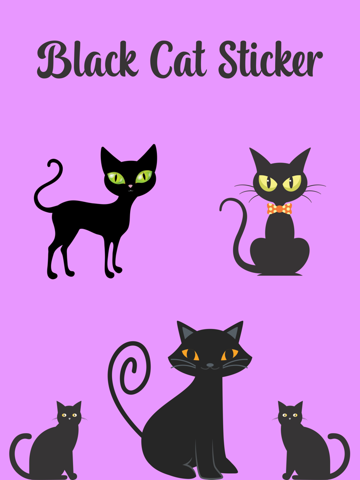 Black Cat Sticker Emojis