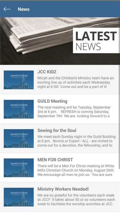 Jamestown Christian Church Screenshot