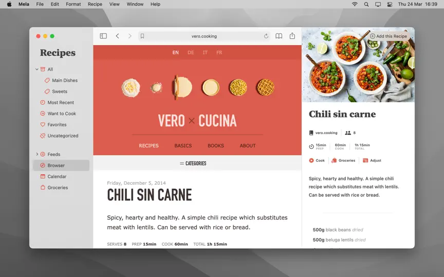 Скриншот Mela – Recipe Manager на iPhone 3