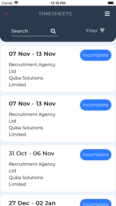 Screenshot #2 pour FinTech People E Timesheets