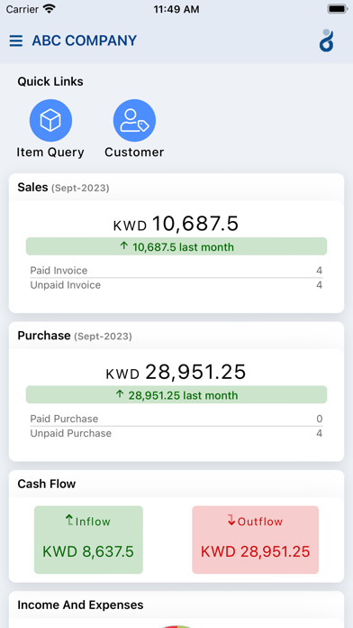 Enfinity ERP Screenshot