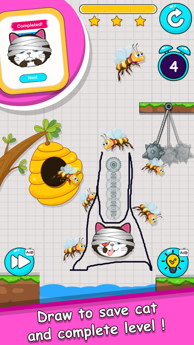 Cat Rescue: Draw To Save Screenshot