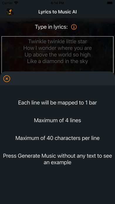 Lyrics To Music AI Screenshot