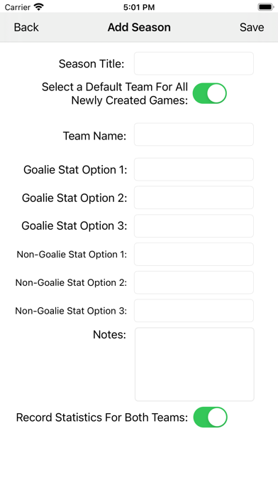 Lacrosse Statistics Screenshot