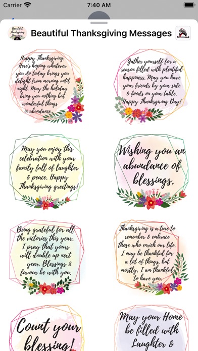 Beautiful Thanksgiving Message Screenshot