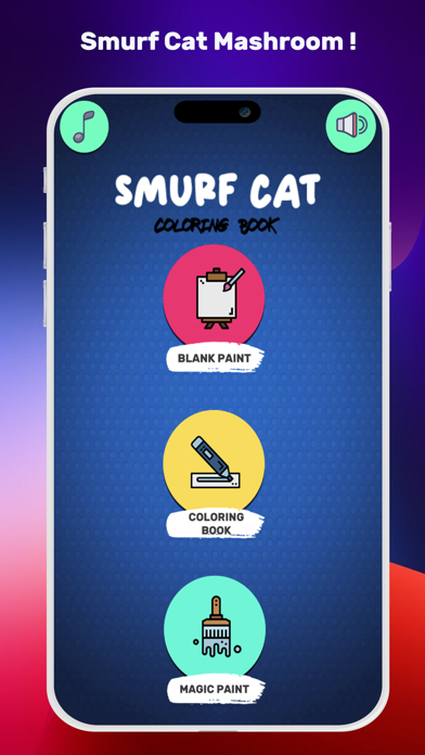 Smurf Cat Mushroom Coloring Screenshot