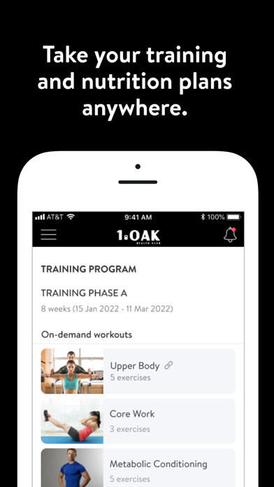 1OAK Health Club Screenshot