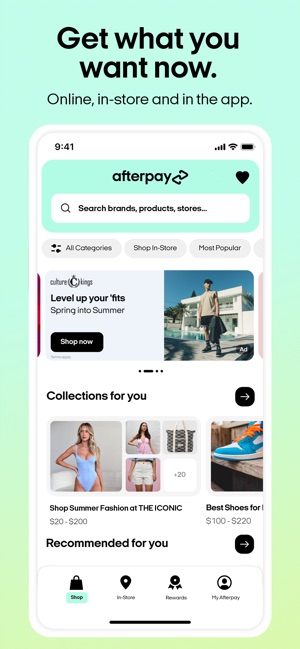 Afterpay download the app and pay for your purchases month to