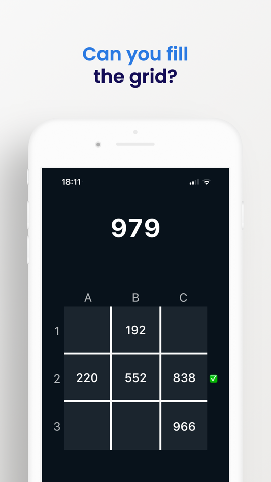 #3. Number Grid Challenge (iOS) By: Davide Sardei
