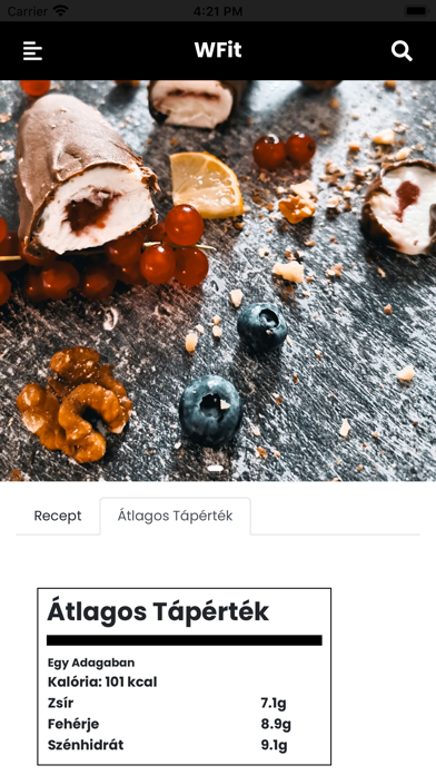 WFit Egészséges, Diétás Ételek Screenshot