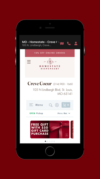Homestate Dispensary Screenshot
