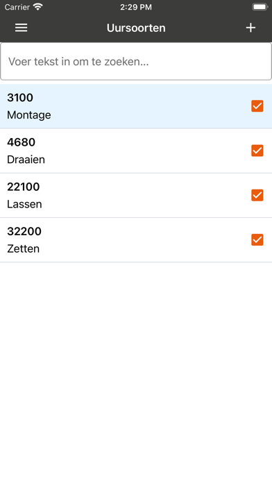 Komdex Urenregistratie Screenshot
