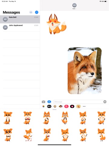 Cute Fox Emojisのおすすめ画像2