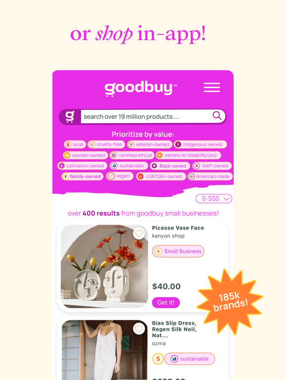 goodbuy - Shop Conscious iPad screenshot 5 - Shopping app