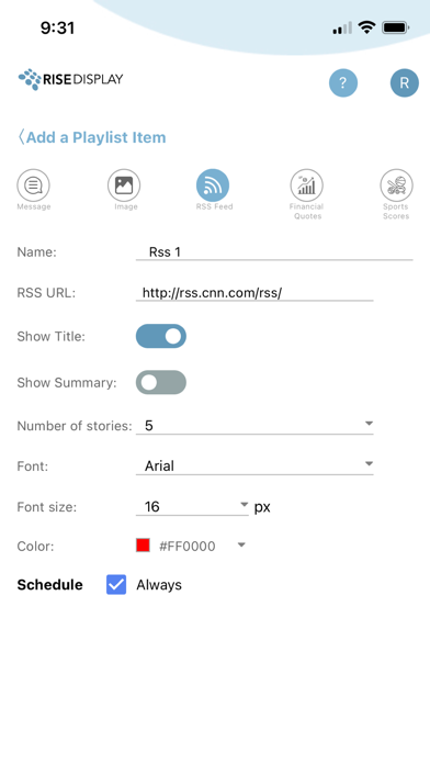 Rise Ticker Screenshot