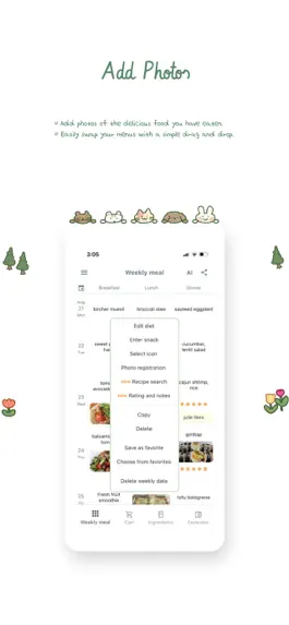 Game screenshot Yurit weekly meal planner apk
