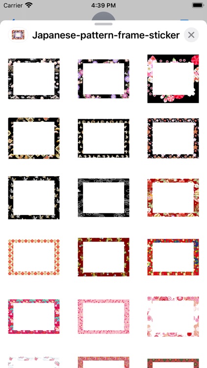 Japanese pattern frame sticker