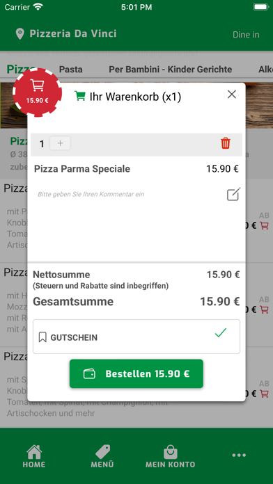 Pizzeria da Vinci Troisdorf Screenshot