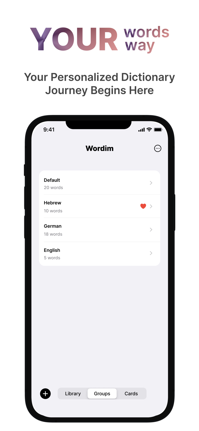 Wordim - Personal vocabulary