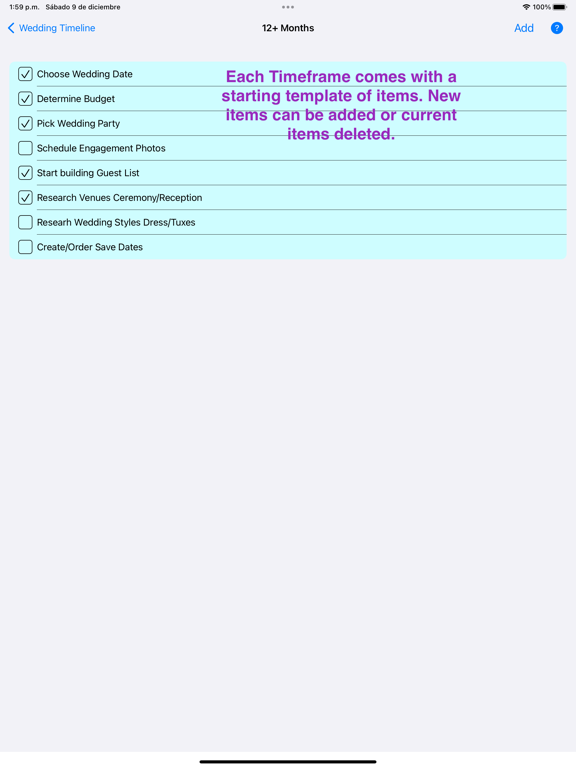 Screenshot #5 pour Wedding Timeline Checklist
