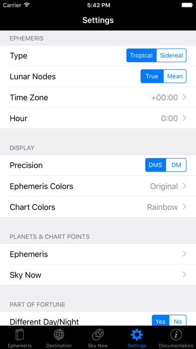 iPhemeris Astrology Ephemeris Screenshot