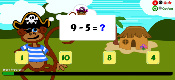 Pirate Monkey Math Flash