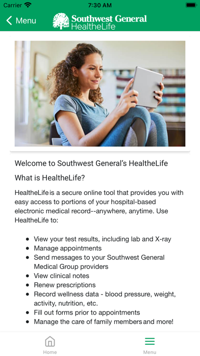 Southwest General Healthelife Screenshot
