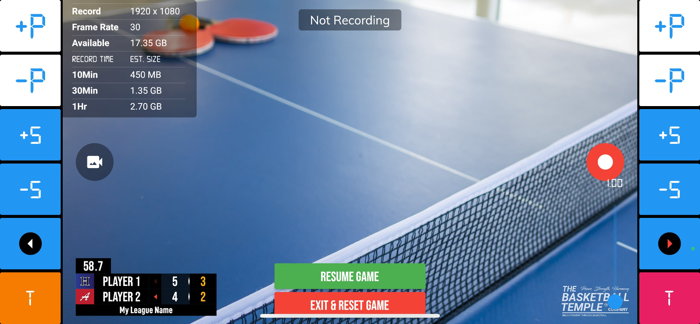 BT Table Tennis Camera