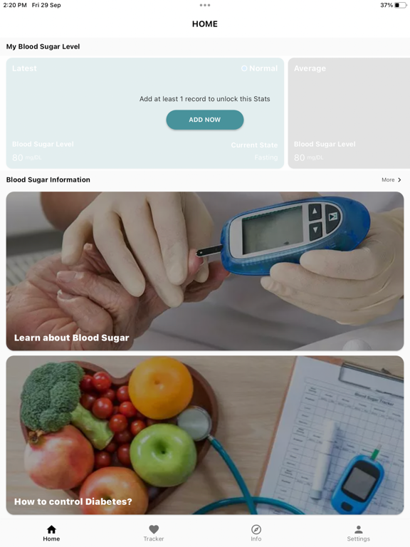 Blood Sugar Tracker: Diabetes iPad screenshot 1 - Health & Fitness app