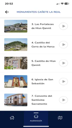 Captura de pantalla de Audioguía Cañete La Real en iPhone 7