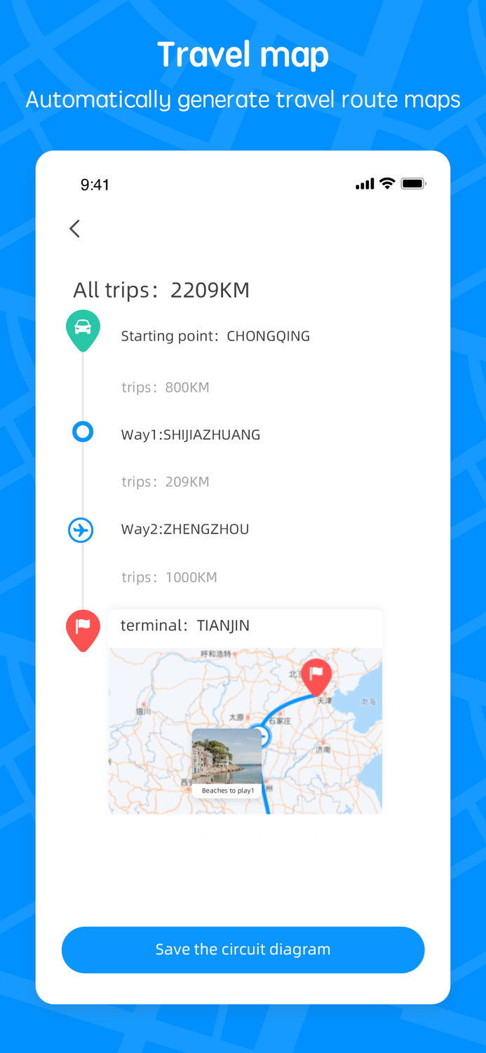 Travel MapJourneys Route Plan