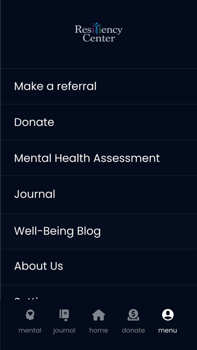 Resiliency Center Screenshot
