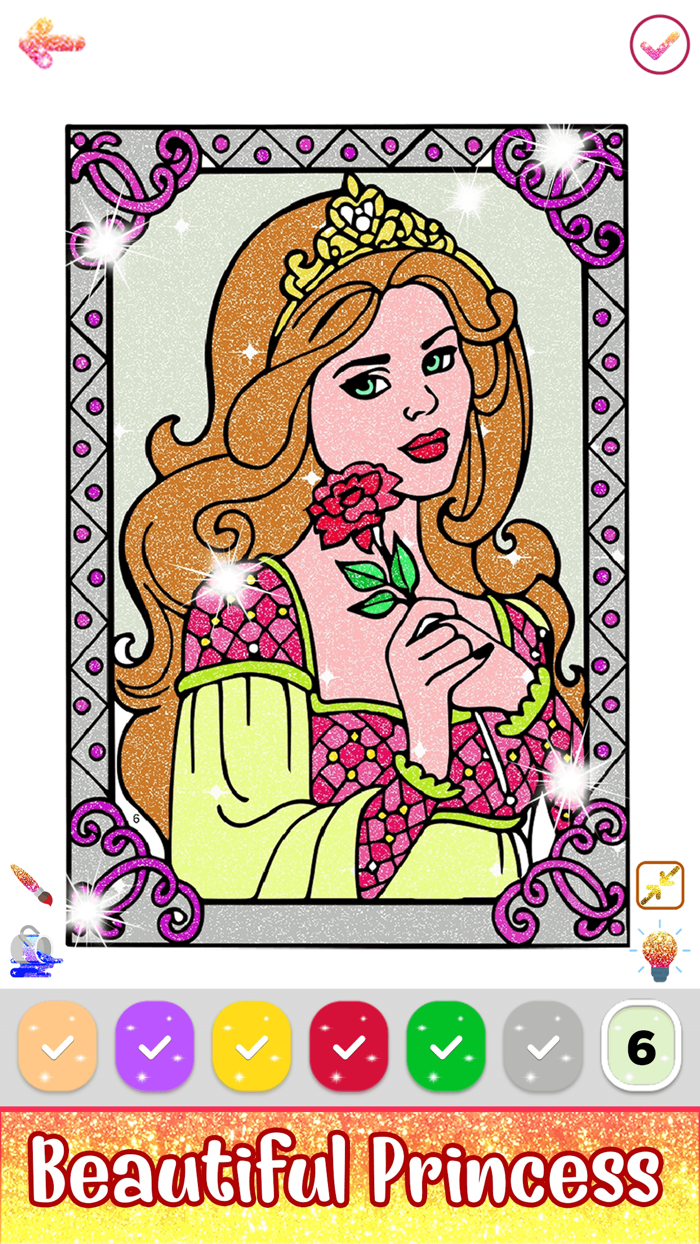 Glitter Color By Number Pages